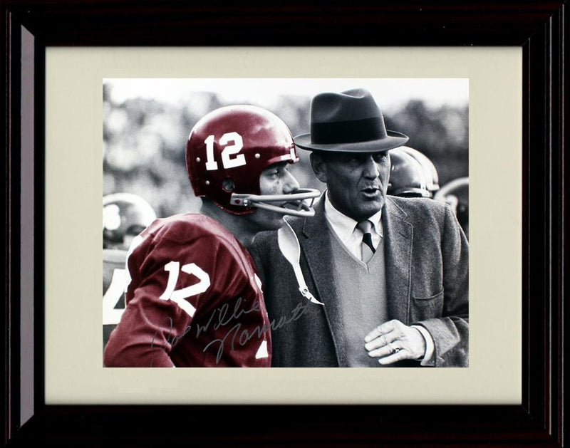 Framed 8x10 Joe Namath Autograph Promo Print - Alabama Crimson Tide- Two Legends Framed Print - College Football FSP - Framed   