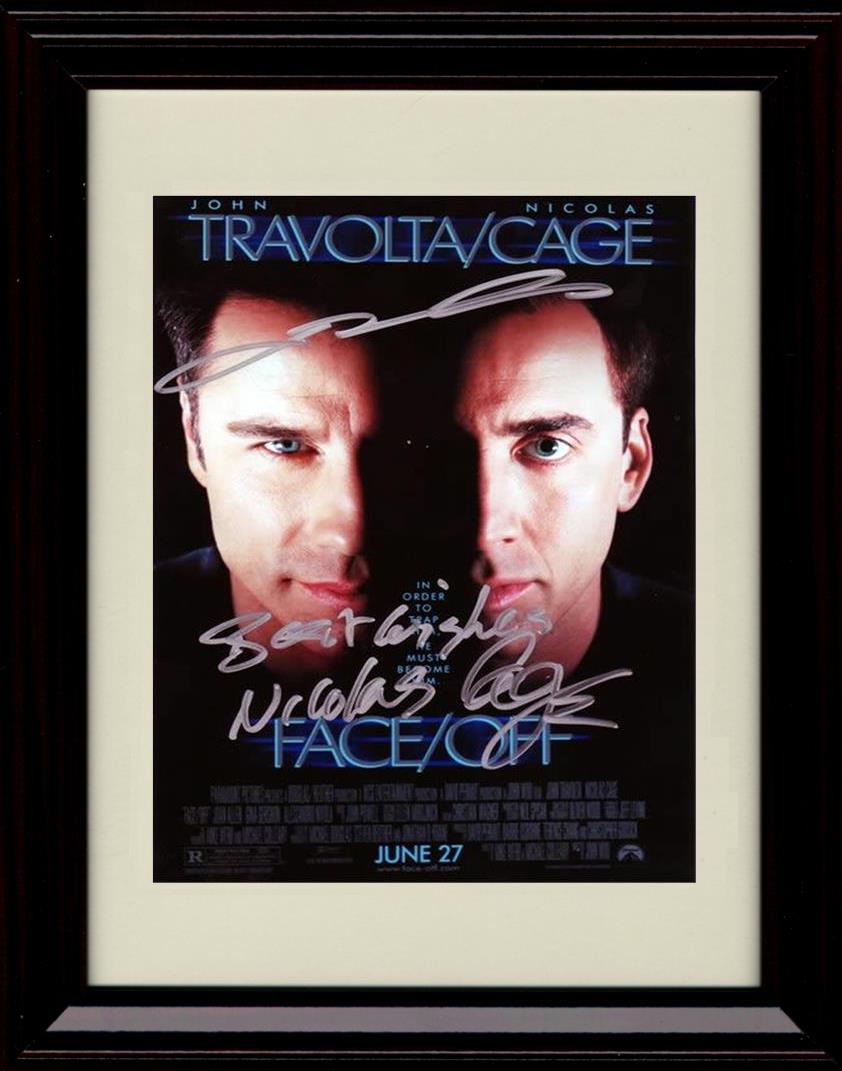 8x10 Framed John Travolta and Nicolas Cage Autograph Promo Print - FaceOff Framed Print - Movies FSP - Framed   