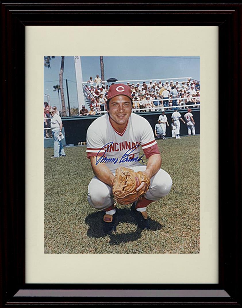 Framed 8x10 Johnny Bench - Squat Pose - Cincinatti Reds Autograph Replica Print Framed Print - Baseball FSP - Framed   