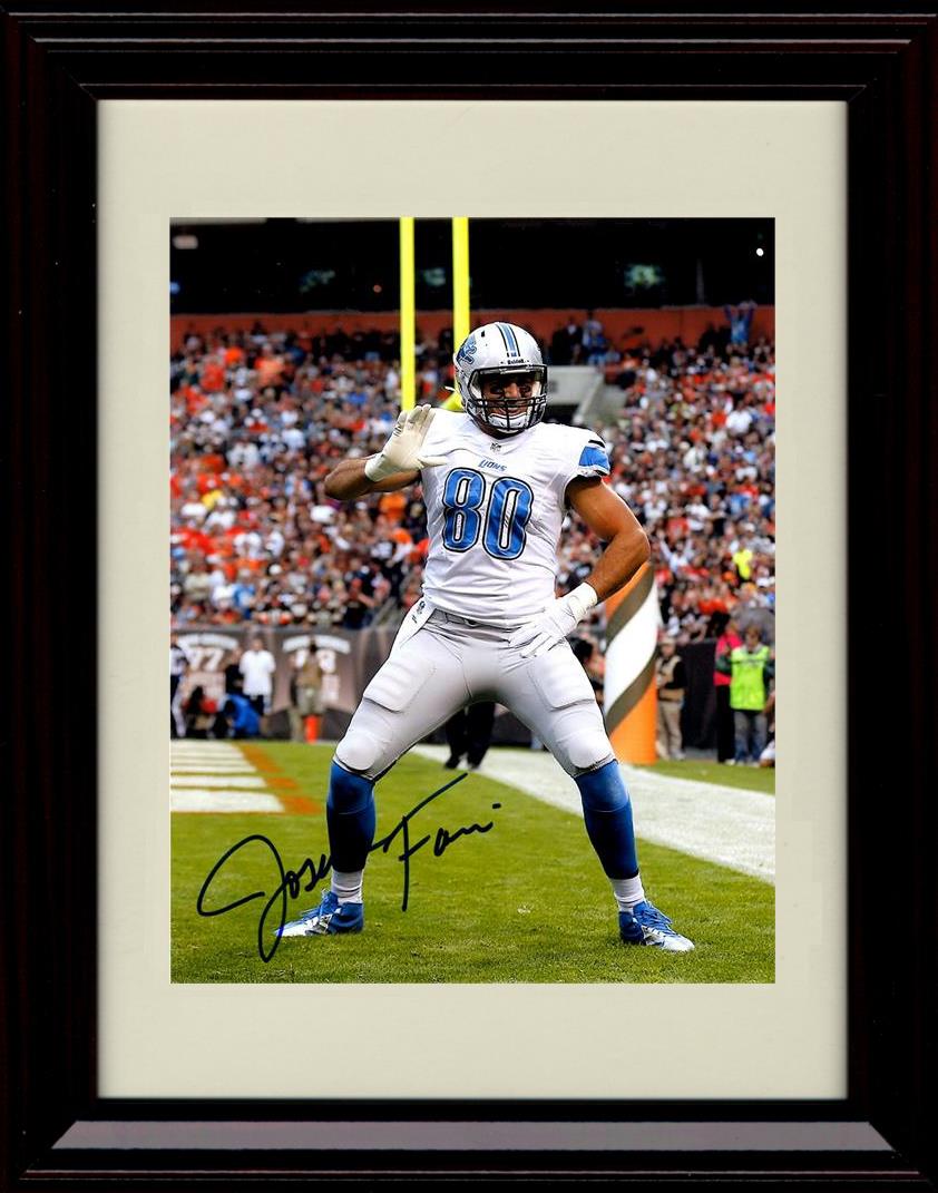 Unframed Joseph Fauria - Detroit Lions Autograph Promo Print - Endzone Celebration Unframed Print - Pro Football FSP - Unframed   