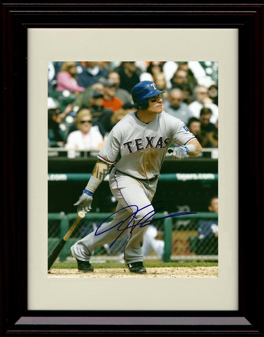 Framed 8x10 Josh Hamilton - Finished Swing - Texas Rangers Autograph Replica Print Framed Print - Baseball FSP - Framed   