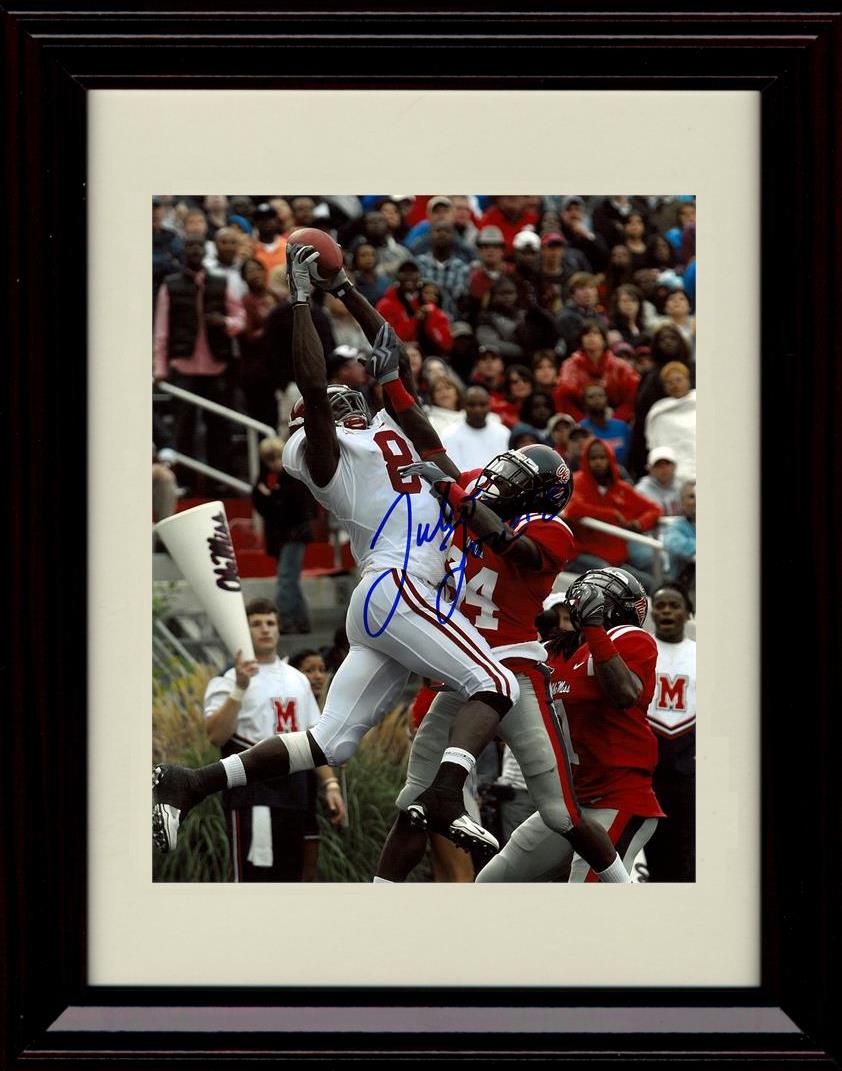 Framed 8x10 Julio Jones Autograph Promo Print - Alabama Crimson Tide- Amazing Catch Framed Print - College Football FSP - Framed   