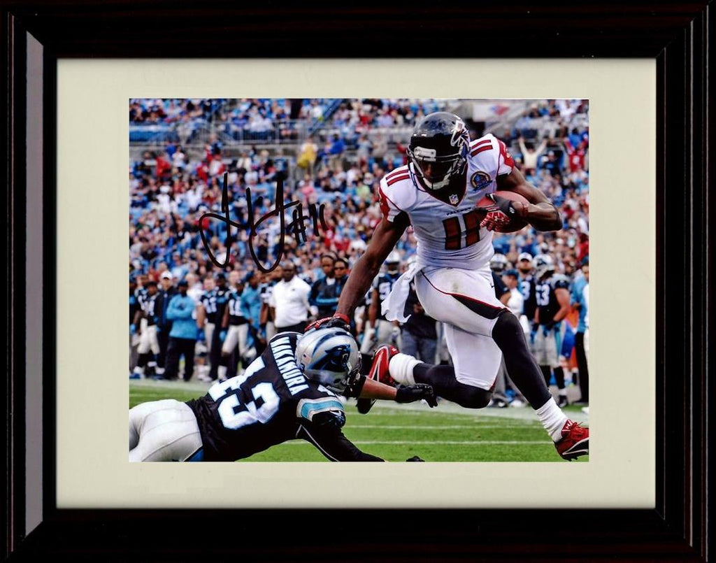 Unframed Julio Jones - Atlanta Falcons Autograph Promo Print - Head Push Tackle Unframed Print - Pro Football FSP - Unframed   