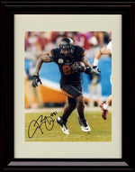 Framed 8x10 Justin Blackmon Autograph Promo Print - Oklahoma State Cowboys- On The Run Framed Print - College Football FSP - Framed   