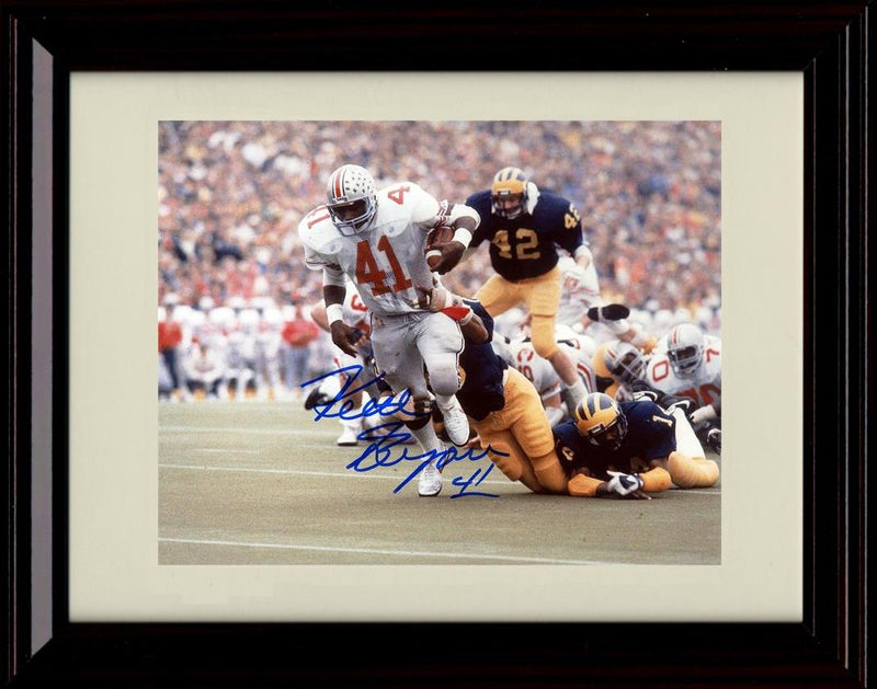 Framed 8x10 Keith Byars Autograph Promo Print - Ohio State Buckeyes- Busting Through Michigan Framed Print - College Football FSP - Framed   