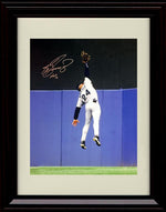 Framed 8x10 Ken Griffey Jr - Leaping Catch At Wall - Seattle Mariners Autograph Replica Print Framed Print - Baseball FSP - Framed   