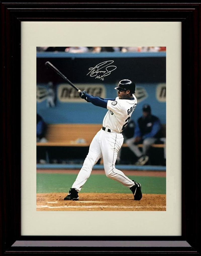 Framed 8x10 Ken Griffey Jr - Full Swing - Seattle Mariners Autograph Replica Print Framed Print - Baseball FSP - Framed   