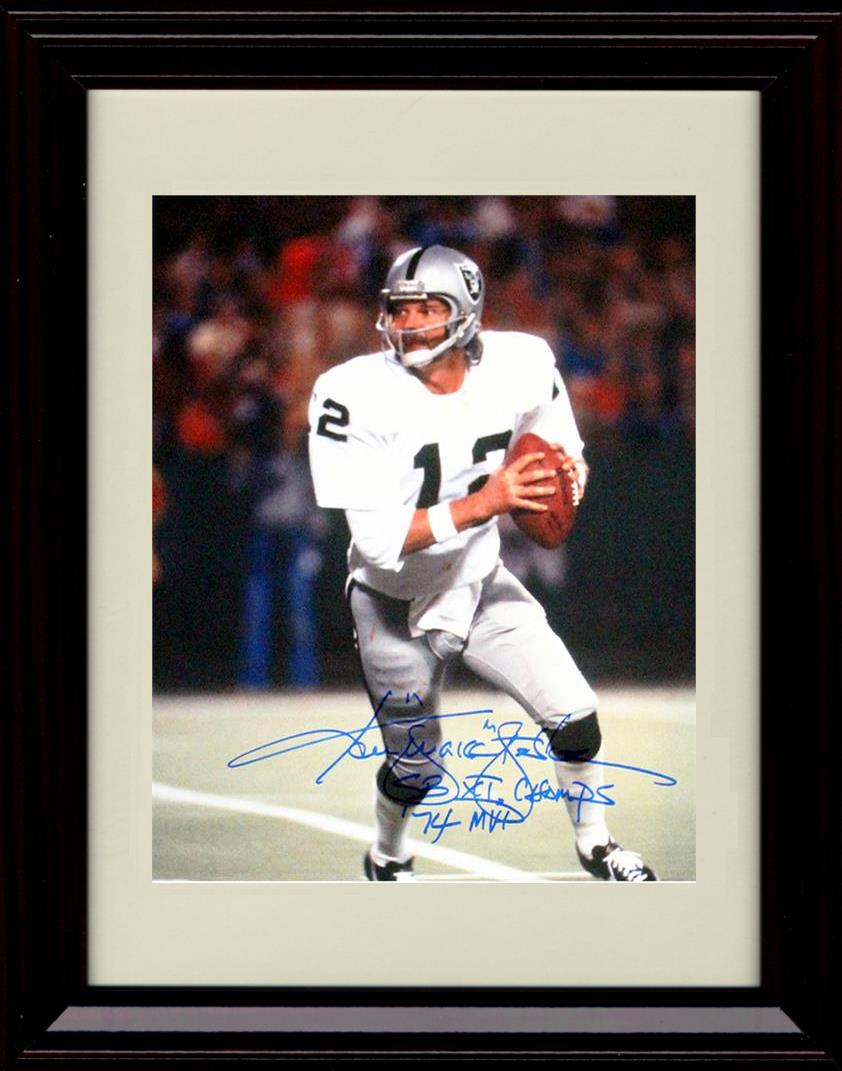 8x10 Framed Ken Stabler - Oakland Raiders Autograph Promo Print - Passing MVP 74 Framed Print - Pro Football FSP - Framed   