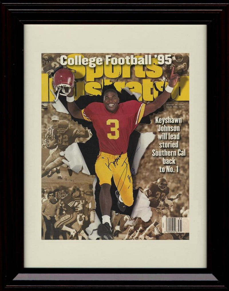 Framed 8x10 Keyshawn Johnson Autograph Promo Print - USC Trojans- Sports Illustrated  Preview Framed Print - College Football FSP - Framed   