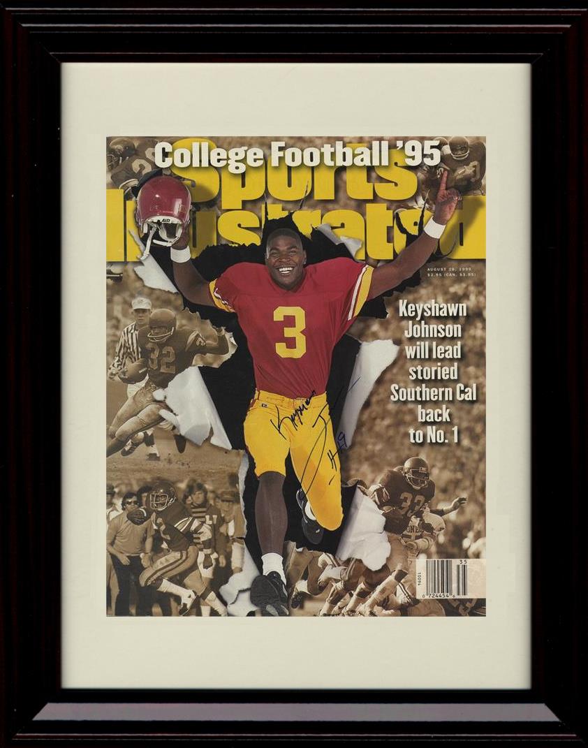 Unframed Keyshawn Johnson Autograph Promo Print - USC Trojans- Sports Illustrated  Preview Unframed Print - College Football FSP - Unframed   