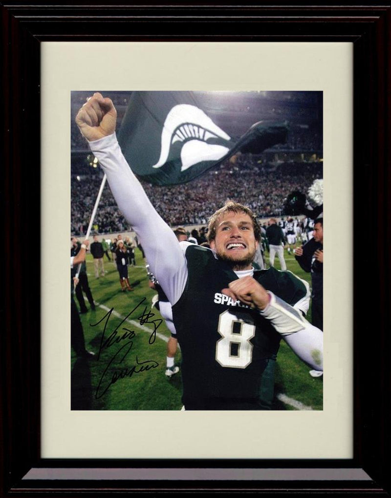 Unframed Kirk Cousins Autograph Promo Print - Michigan State- Winning Celebration Unframed Print - College Football FSP - Unframed   