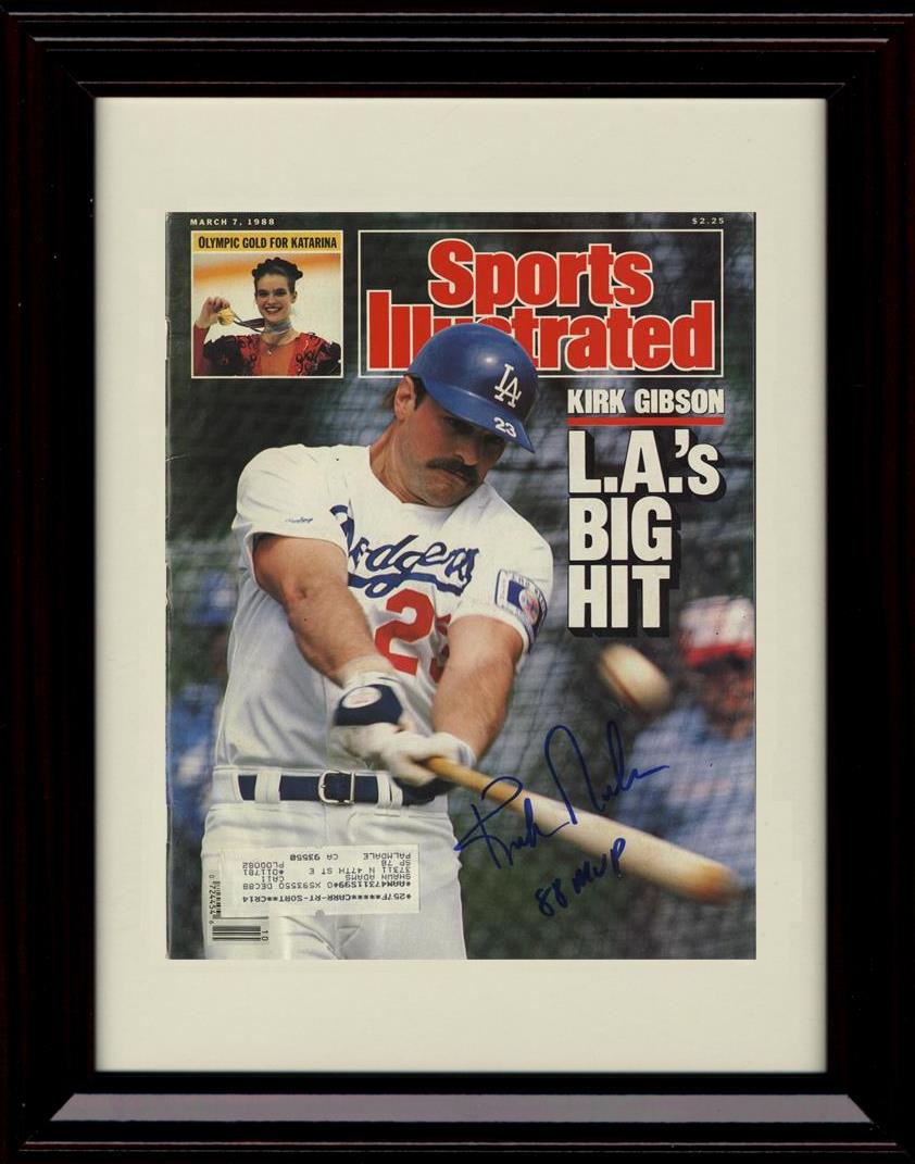 Unframed Kirk Gibson - Sports Illustrated Cover 1988 mvp - Los Angeles Dodgers Autograph Replica Print Unframed Print - Baseball FSP - Unframed   