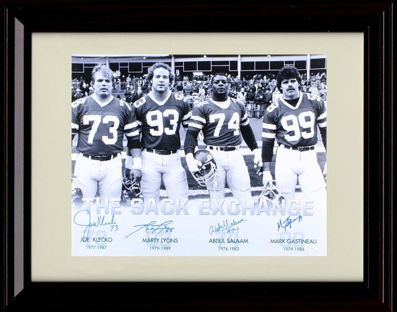 Unframed Klecko, Lyons, Salaam and Gastineau - New York Jets Autograph Promo Print - Sack Exchange Unframed Print - Pro Football FSP - Unframed   