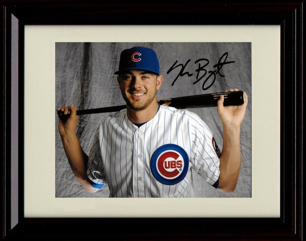 Unframed Kris Bryant - Bat Behind Head - Chicago Cubs Autograph Replica Print Unframed Print - Baseball FSP - Unframed   