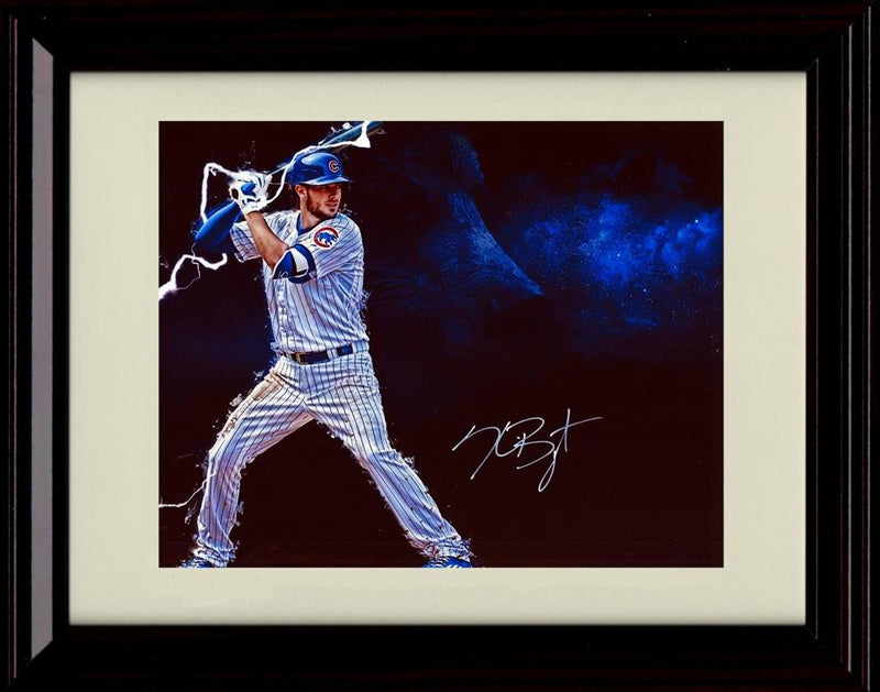 Unframed Kris Bryant - Lightning Bat - Chicago Cubs Autograph Replica Print Unframed Print - Baseball FSP - Unframed   