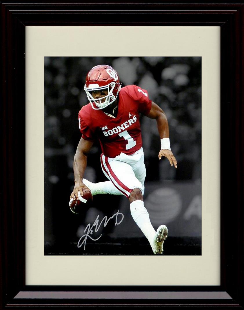 Framed 8x10 Kyler Murray Autograph Promo Print - Oklahoma Sooners- Heisman Scramble Framed Print - College Football FSP - Framed   