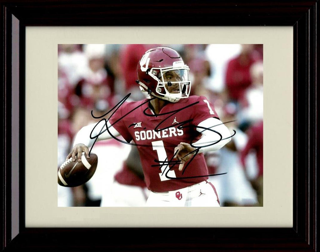 Framed 8x10 Kyler Murray Autograph Promo Print - Oklahoma Sooners- In The Pocket Framed Print - College Football FSP - Framed   