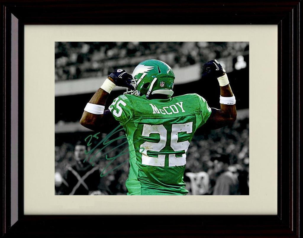 Unframed LeSean McCoy - Philadelphia Eagles Autograph Promo Print - Bicep Pose From Back Unframed Print - Pro Football FSP - Unframed   