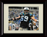 8x10 Framed Luke Kuechly - Carolina Panthers Autograph Promo Print - Black Jersey Mouth Open Framed Print - Pro Football FSP - Framed   