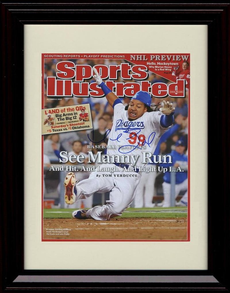 Unframed Manny Ramirez - Sports Illustrated See Manny Run - Los Angeles Dodgers Autograph Replica Print Unframed Print - Baseball FSP - Unframed   