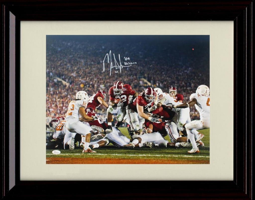 Framed 8x10 Mark Ingram Jr Autograph Promo Print - Alabama Crimson Tide- Running Over The Pile Framed Print - College Football FSP - Framed   