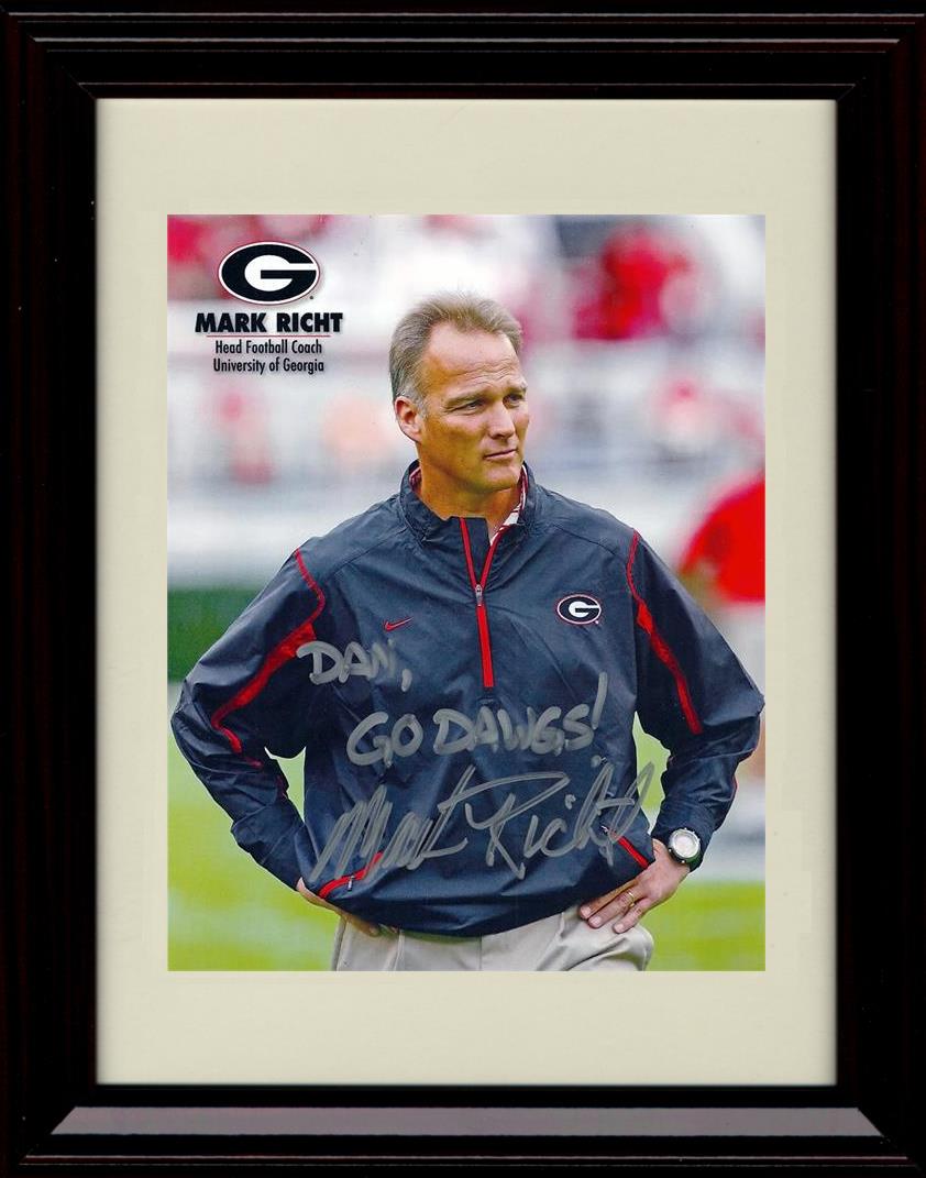 Framed 8x10 Mark Richt Autograph Promo Print - Georgia Football- The Coach Framed Print - College Football FSP - Framed   