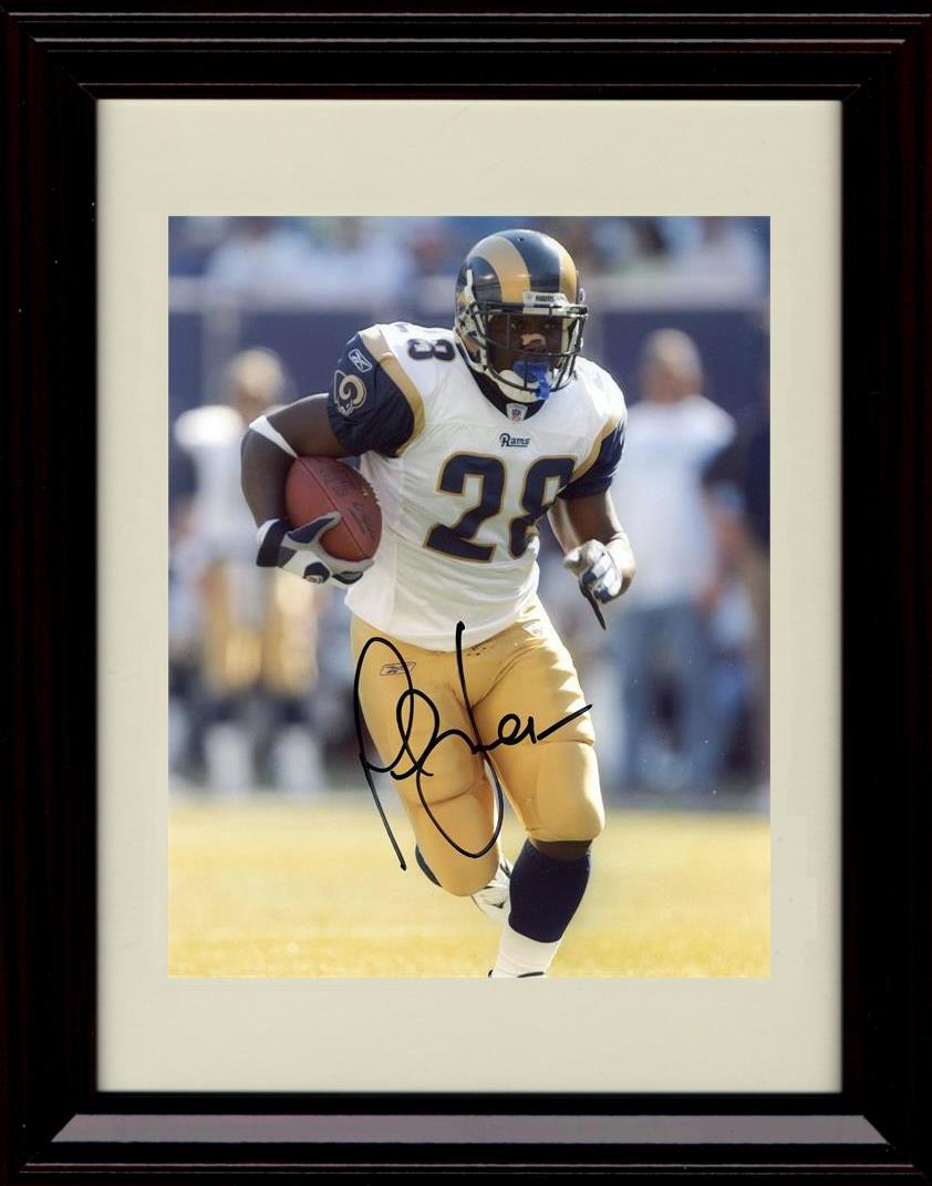 8x10 Framed Marshall Faulk - Los Angeles Rams Autograph Promo Print - Running The Ball Framed Print - Pro Football FSP - Framed   