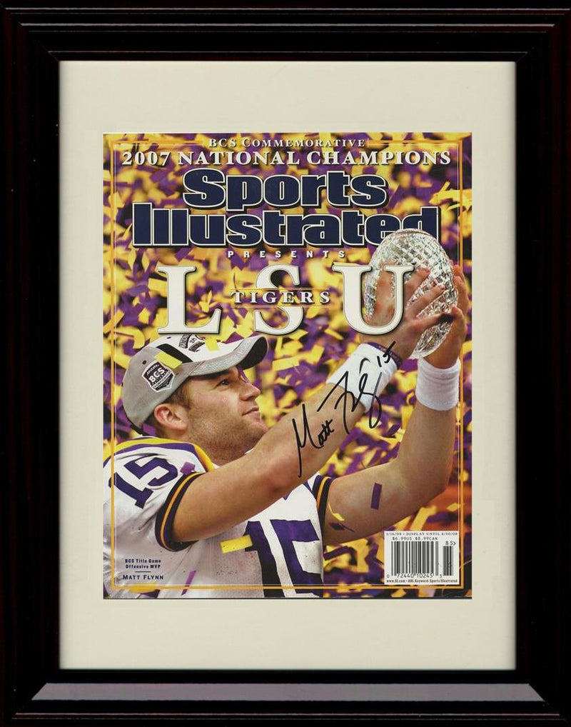 Framed 8x10 Matt Flynn Autograph Promo Print - LSU Tigers - Sports Illustrated BCS National Champions Framed Print - College Football FSP - Framed   