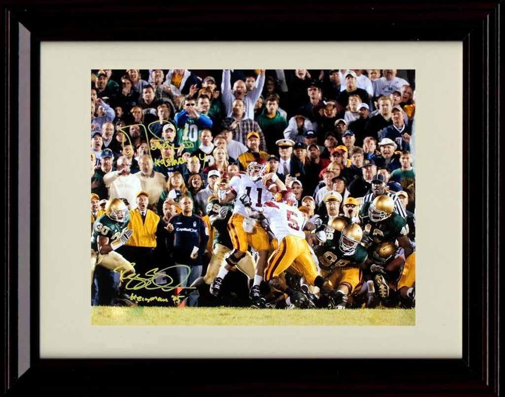 Framed 8x10 Matt Leinart and Reggie Bush Autograph Promo Print - USC Trojans- Trojan Legends Framed Print - College Football FSP - Framed   