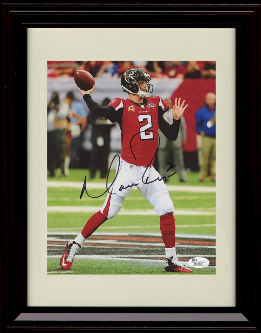 8x10 Framed Matt Ryan - Atlanta Falcons Autograph Promo Print - Passing Framed Print - Pro Football FSP - Framed   