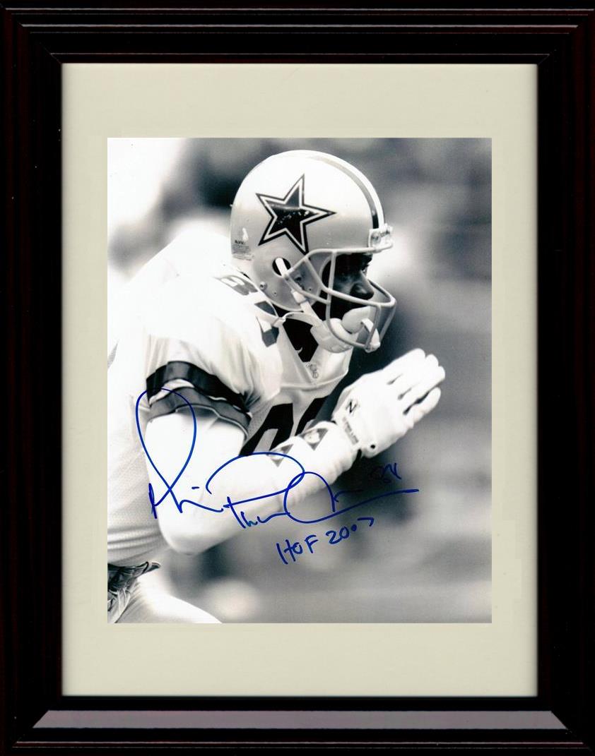 8x10 Framed Michael Irvin - Dallas Cowboys Autograph Promo Print - Prayer Hands Black And White Framed Print - Pro Football FSP - Framed   