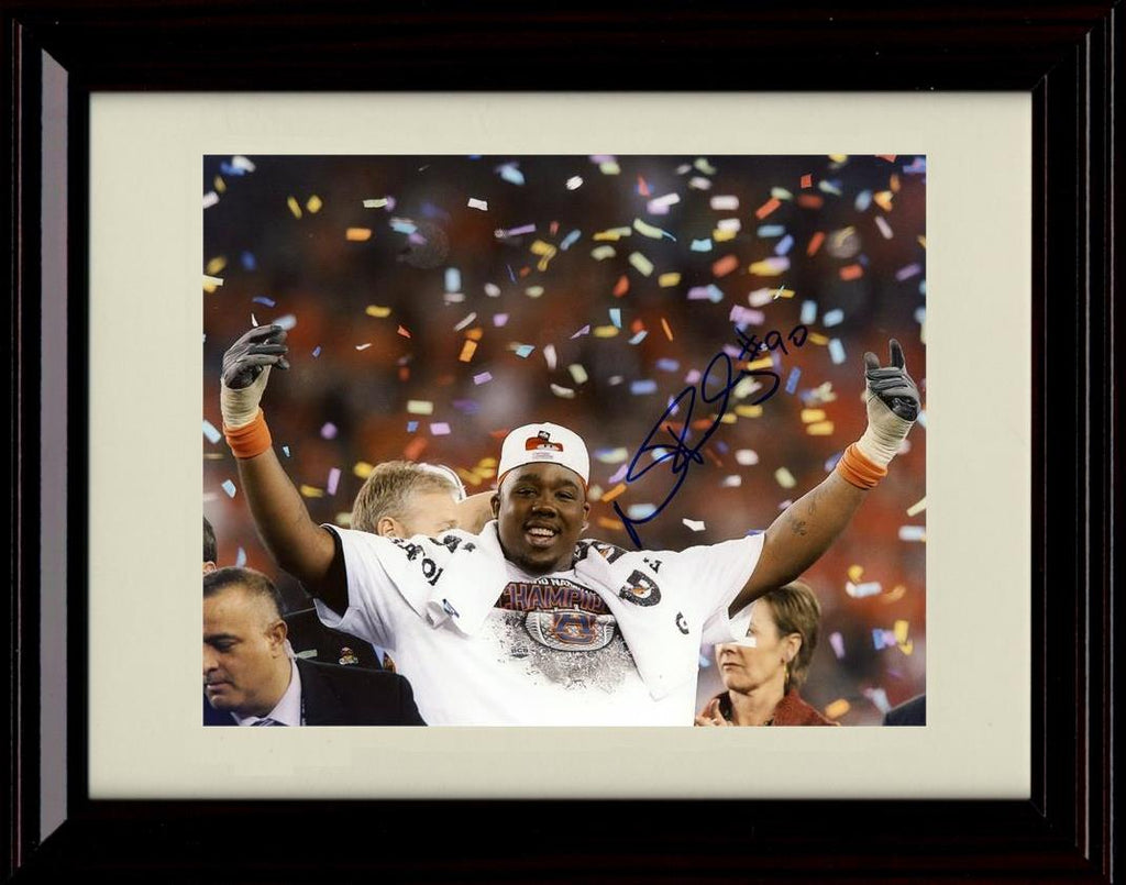 Framed 8x10 Nick Fairley Autograph Promo Print - Auburn Tigers- 2010 National Champions Framed Print - College Football FSP - Framed   