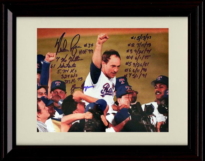 Unframed Nolan Ryan - Stats - Texas Rangers Autograph Replica Print Unframed Print - Baseball FSP - Unframed   