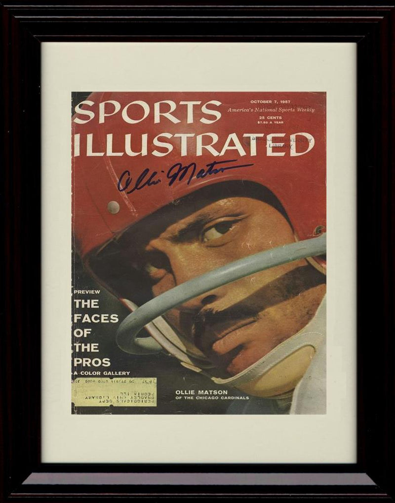 8x10 Framed Ollie Matson - Chicago Cardinals Autograph Promo Print - 1957 Sports Illustrated Cover Signed Framed Print - Pro Football FSP - Framed   