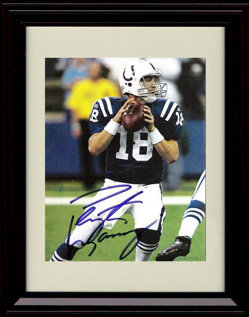 8x10 Framed Peyton Manning - Indianapolis Colts Autograph Promo Print - Dropping Back To Pass Framed Print - Pro Football FSP - Framed   