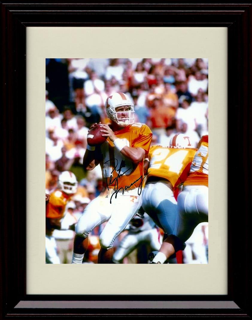 Framed 8x10 Peyton Tennessee Volunters Autograph Promo Print - Manning- Looking Deep Framed Print - College Football FSP - Framed   