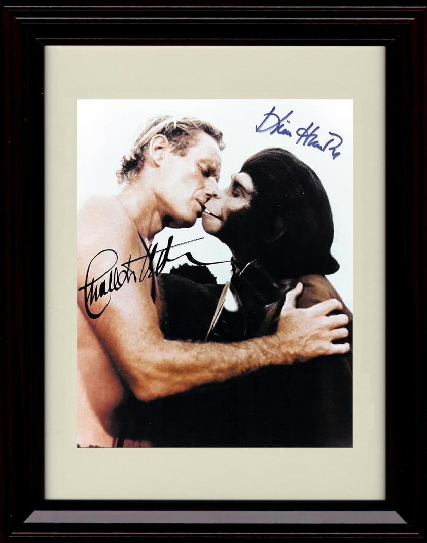 8x10 Framed Planet Of The Apes Autograph Promo Print - Charleton Heston Framed Print - Movies FSP - Framed   