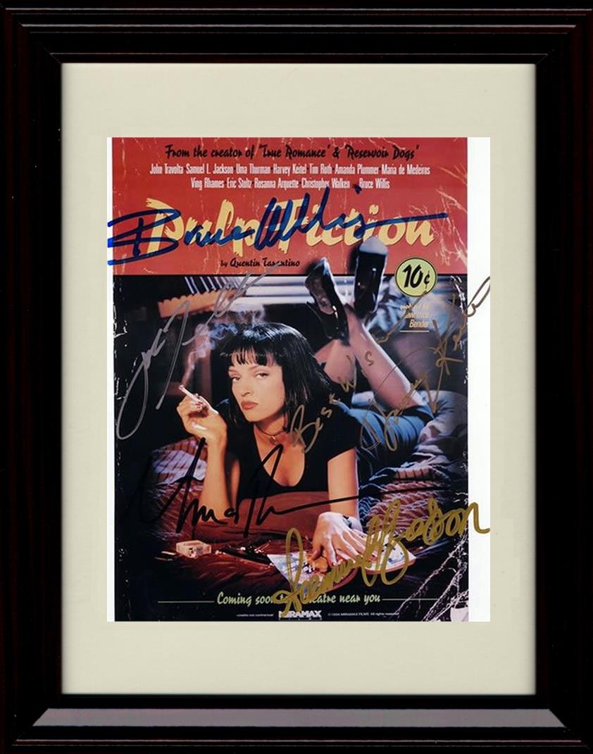 8x10 Framed Pulp Fiction Autograph Promo Print - Four Cast Framed Print - Movies FSP - Framed   
