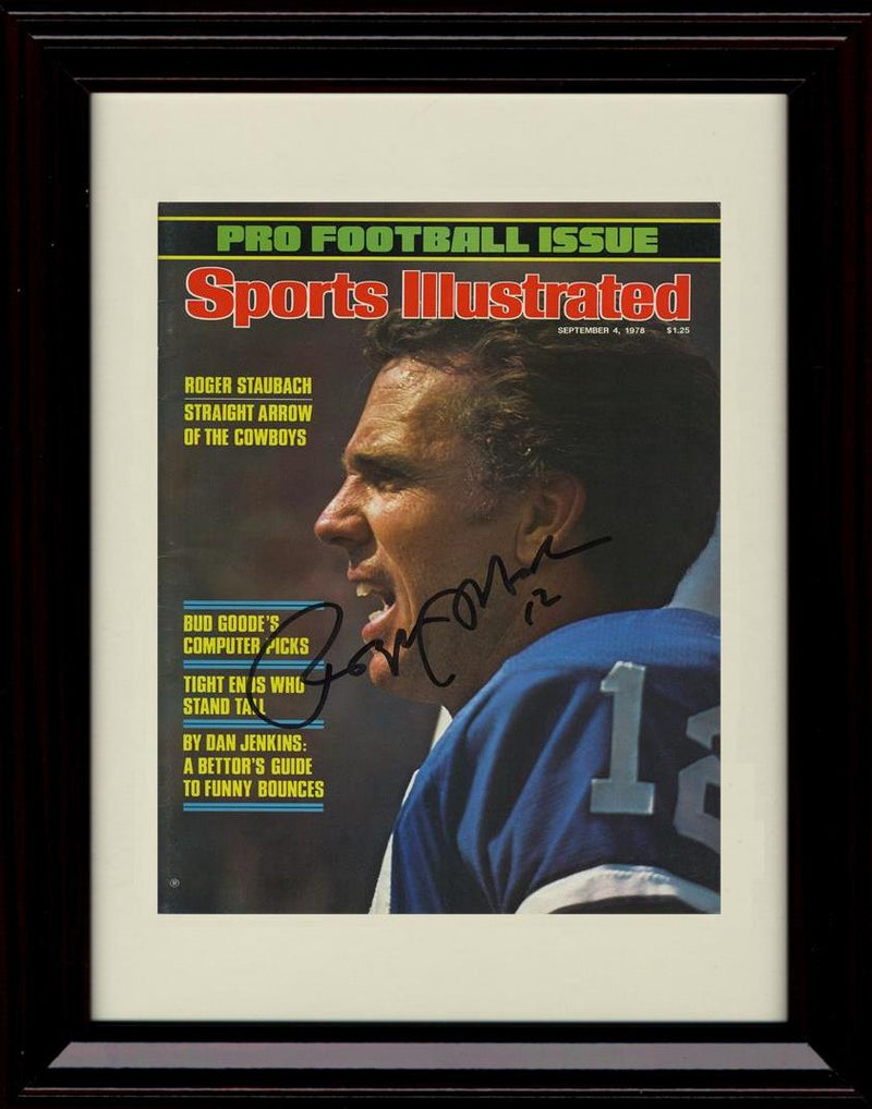 8x10 Framed Roger Staubach - Dallas Cowboys Autograph Promo Print - 1978 Sports Illustrated Cover Framed Print - Pro Football FSP - Framed   