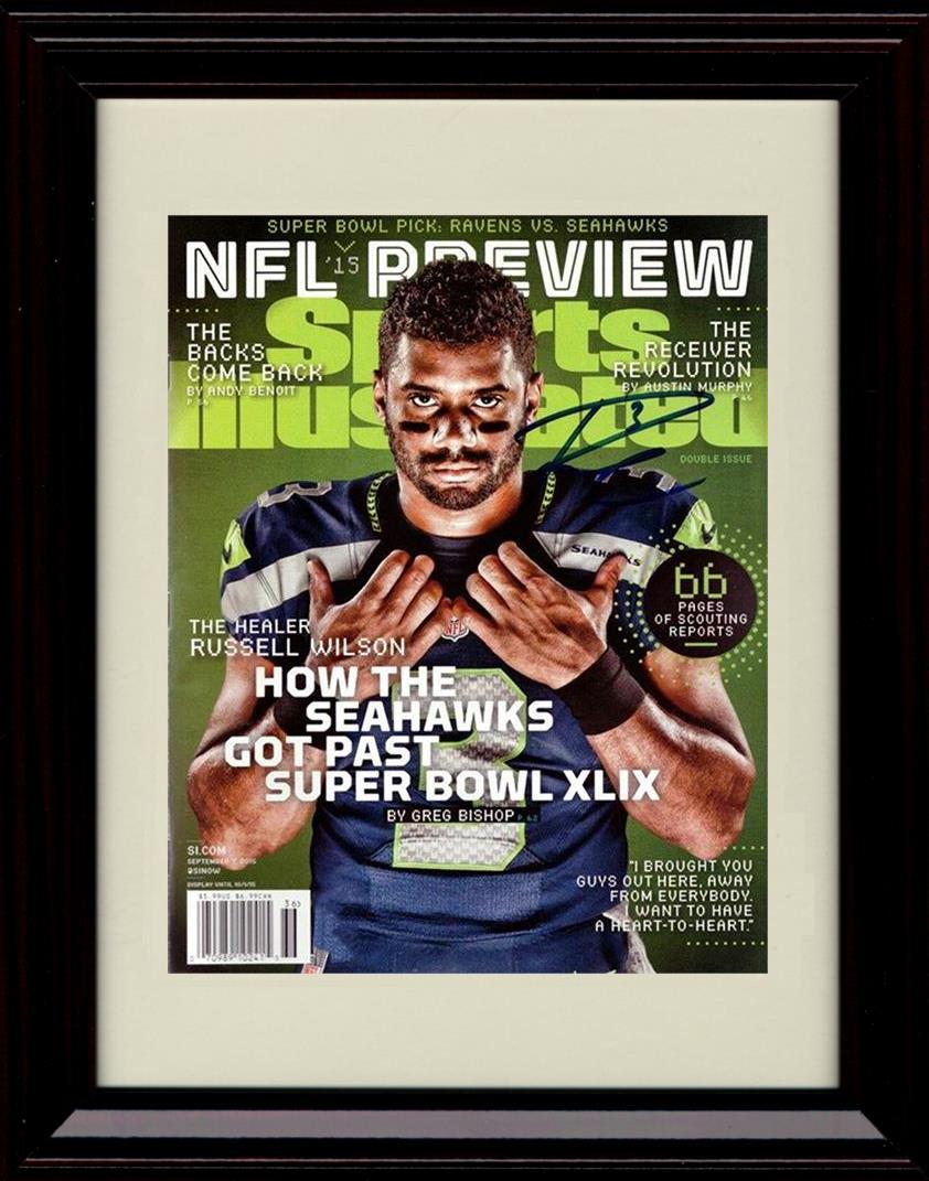 8x10 Framed Russell Wilson - Seattle Seahawks Autograph Promo Print - 2015 Framed Print - Pro Football FSP - Framed   