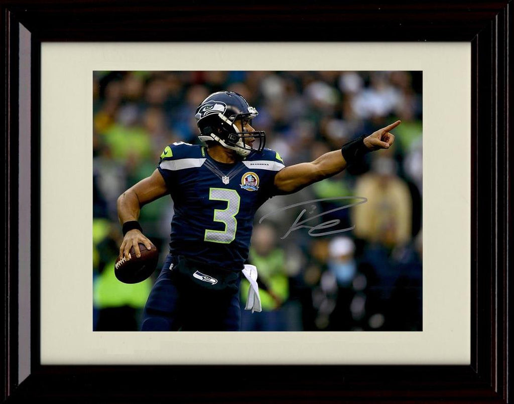 8x10 Framed Russell Wilson - Seattle Seahawks Autograph Promo Print - The Point Framed Print - Pro Football FSP - Framed   