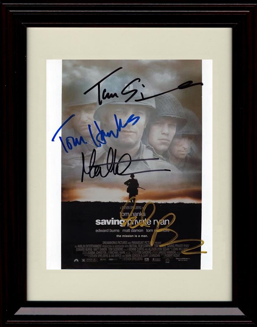 8x10 Framed Saving Private Ryan Autograph Promo Print - Cast Movie Poster Framed Print - Movies FSP - Framed   