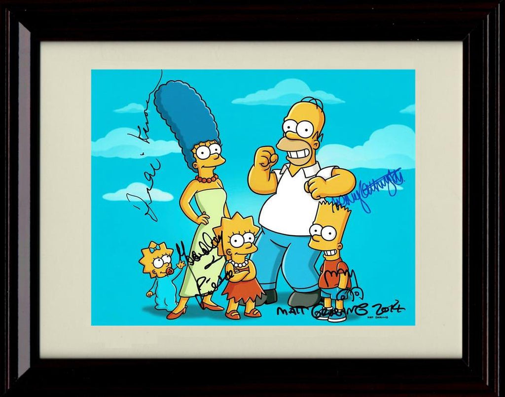 8x10 Framed Simpsons Cast Autograph Promo Print - Landscape Framed Print - Television FSP - Framed   