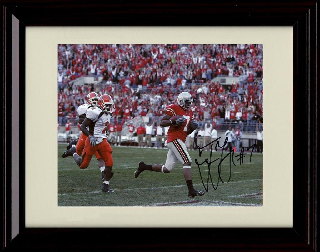 Unframed Ted Ginn Jr Autograph Promo Print - Ohio State Buckeyes- TD Run Unframed Print - College Football FSP - Unframed   