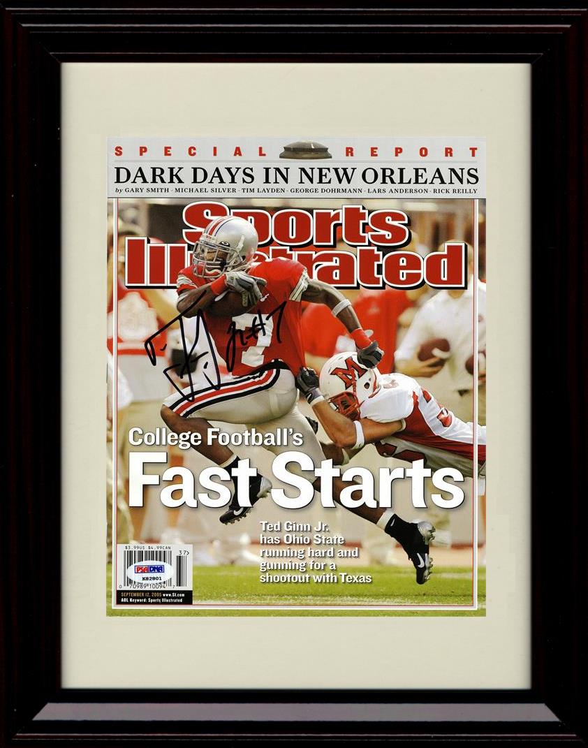 Framed 8x10 Ted Ginn Jr Autograph Promo Print - Ohio State Buckeyes Framed Print - College Football FSP - Framed   