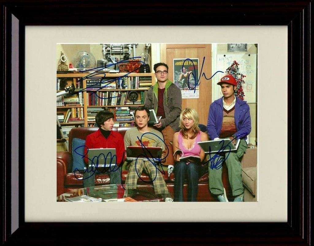 8x10 Framed The Big Bang Theory Cast Autograph Promo Print - Apartment Framed Print - Television FSP - Framed   