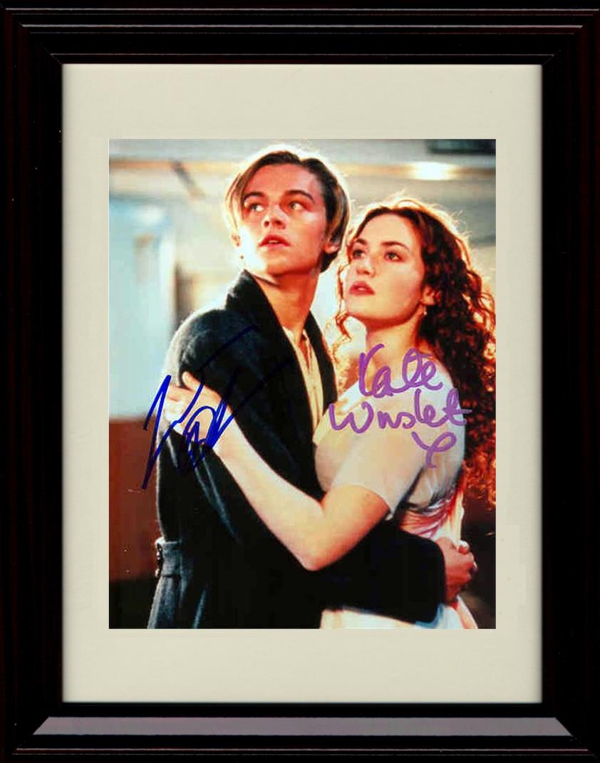 8x10 Framed Titanic Autograph Promo Print - DiCaprio And Winslet Embracing Framed Print - Movies FSP - Framed   