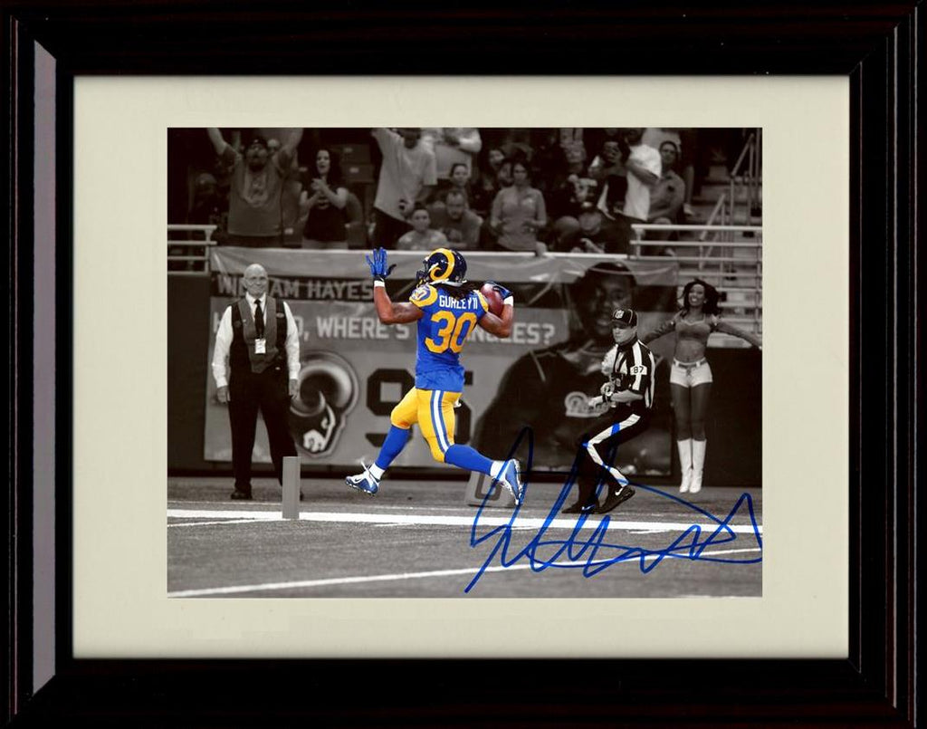 Unframed Todd Gurley - Los Angeles Rams Autograph Promo Print - Spotlight Touchdown Unframed Print - Pro Football FSP - Unframed   