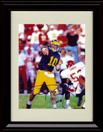 Unframed Tom Brady Autograph Promo Print - Michigan Wolverines- Deep Throw Unframed Print - College Football FSP - Unframed   