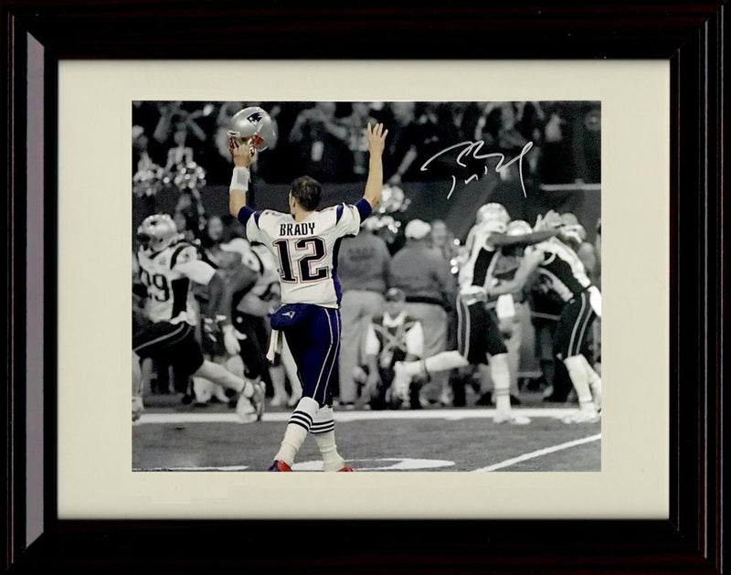 Unframed Tom Brady - New England Patriots Autograph Promo Print - Super Bowl 51 Touchdown Celebration Unframed Print - Pro Football FSP - Unframed   